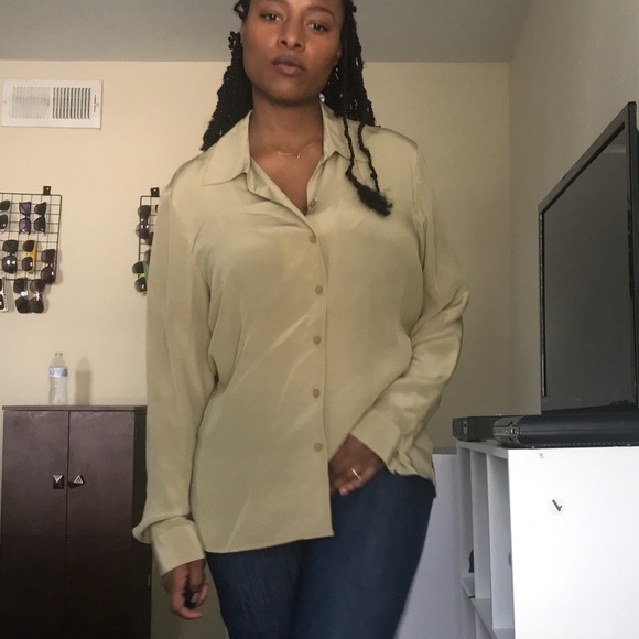 🌹Norton McNaughton 100% silk button down top 14 - Picture 4 of 8